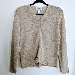Fall Pendleton Linen Oregon Beige Tan Cardigan